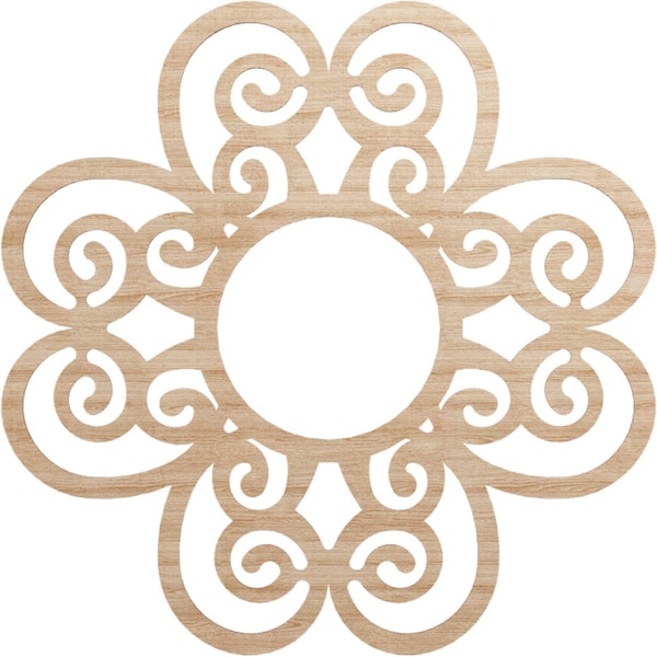 Ekena Millwork Cohen Wood Fretwork Pierced Ceiling Medallion, Alder, 38"OD x 13"ID x 1/4"T CMWP38X38X0250COAL - main